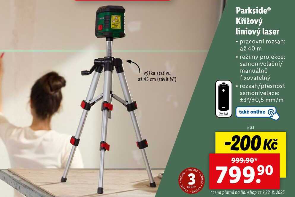 Parkside Křížový liniový laser 