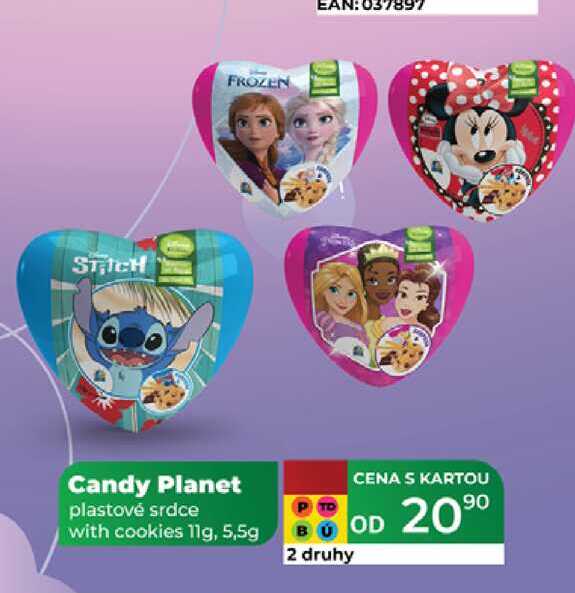 Candy Planet plastové srdce with cookies 11g, 5,5g 