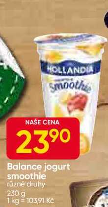 HOLLANDIA Balance jogurt smoothie různé druhy 230 g