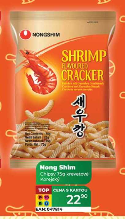 Nong Shim Chipsy 75g krevetové Korejský 