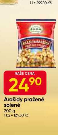 Arašidy pražené solené 200 g