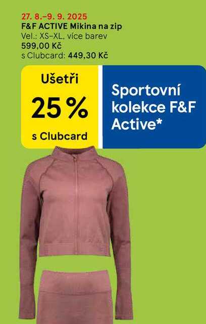 F&F ACTIVE Mikina na zip Vel.: XS-XL