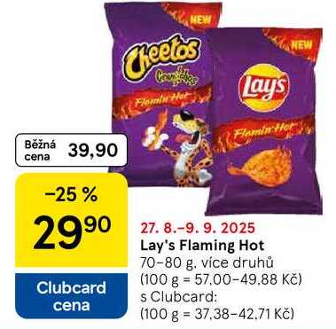 Lay's Flaming Hot, 70-80 g, více druhů