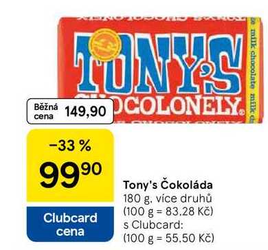 Tony's Čokoláda, 180 g, více druhů 