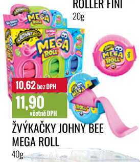 ŽVÝKAČKY JOHNY BEE MEGA ROLL 40g 