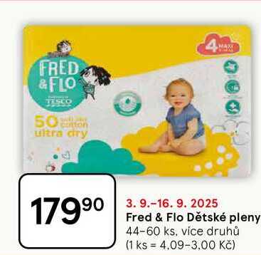 Fred & Flo Dětské pleny, 44-60 ks, více druhů 