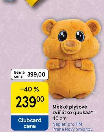 Měkké plyšové zvířátko quokaa, 40 cm  