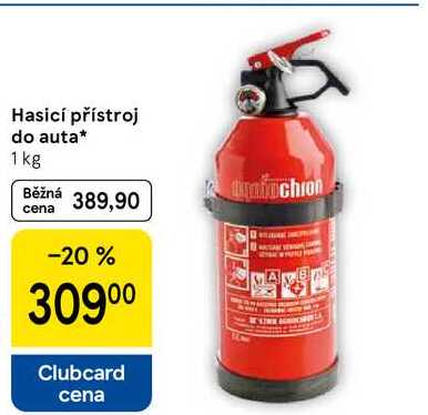 Hasicí přístroj do auta, 1 kg  