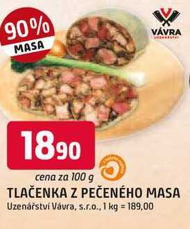 TLAČENKA Z PEČENÉHO MASA 100g