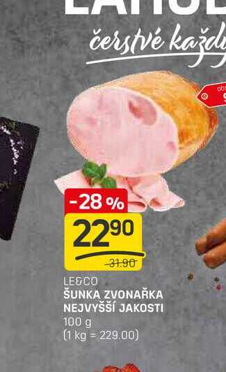 ŠUNKA ZVONAŘKA NEJVYŠŠÍ JAKOSTI 100 g