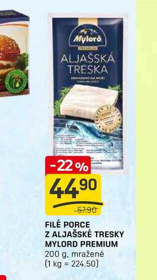 FILÉ PORCE Z ALJAŠSKÉ TRESKY MYLORD PREMIUM 200 g, mražené