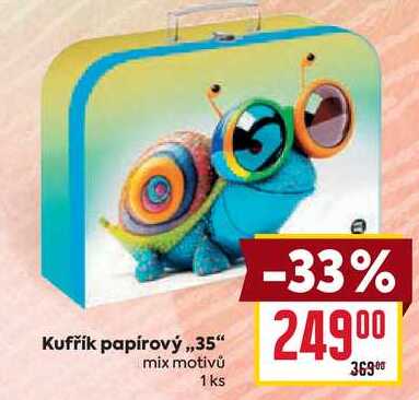 Kufřík papírový,,35" mix motivů 1 ks