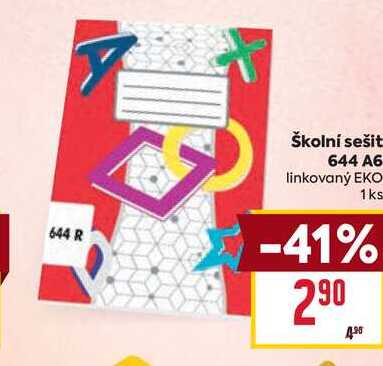Školní sešit 644 A6 linkovaný EKO 1ks