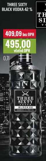 THREE SIXTY BLACK VODKA 42% 0,7l