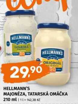 HELLMANN'S MAJONÉZA, TATARSKÁ OMÁČKA 210 ml