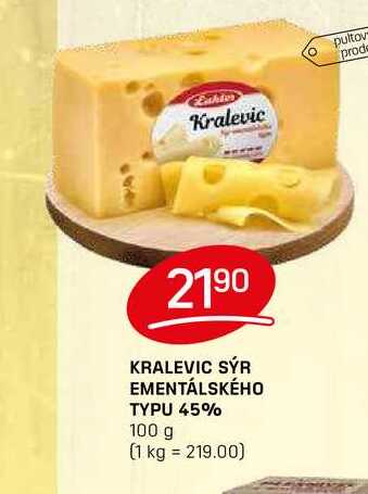 KRALEVIC SÝR EMENTÁLSKÉHO TYPU 45% 100g