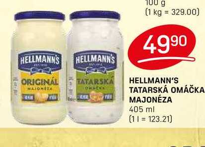 HELLMANN'S TATARSKÁ OMÁČKA MAJONÉZA 405 ml