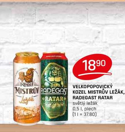RADEGAST RATAR světlý ležák 0,5 1, plech