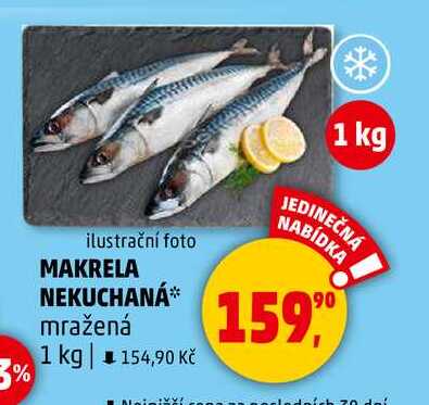 MAKRELA NEKUCHANÁ mražená, 1 kg 