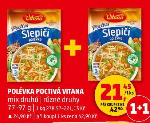 POLÉVKA POCTIVÁ VITANA mix druhů, různé druhy, 77-97 g 
