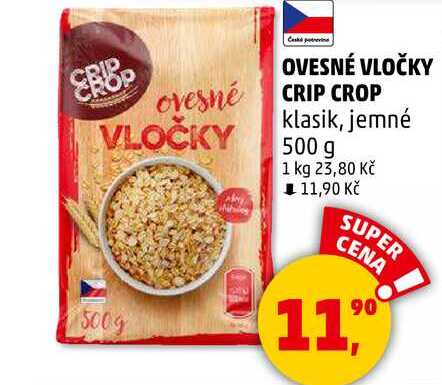 OVESNÉ VLOČKY CRIP CROP klasik, jemné 500 g 