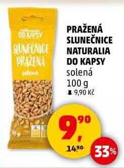 PRAŽENÁ SLUNEČNICE NATURALIA PRAZENA DO KAPSY solená, 100 g  