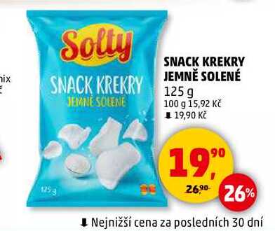 SNACK KREKRY JEMNĚ SOLENÉ, 125 g 