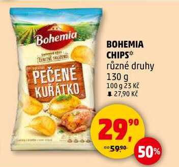 BOHEMIA CHIPS různé druhy, 130 g 