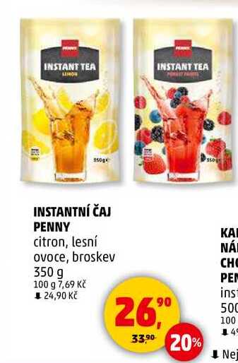 INSTANTNÍ ČAJ PENNY citron, lesní ovoce, broskev, 350 g 