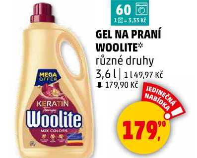 WOOLITE GEL NA PRANÍ  různé druhy, 3,6 l