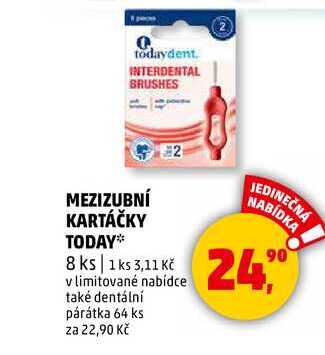 MEZIZUBNÍ KARTÁČKY TODAY, 8 ks 