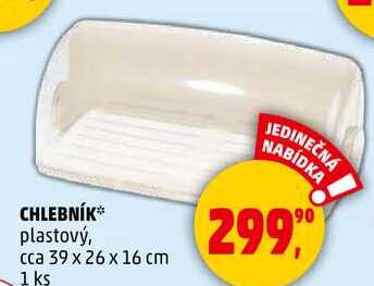 CHLEBNÍK plastový, cca 39 x 26 x 16 cm, 1 ks  