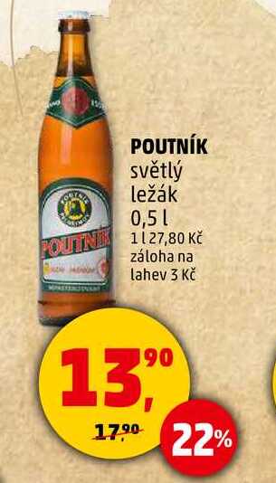 POUTNÍK světlý ležák, 0,5 l