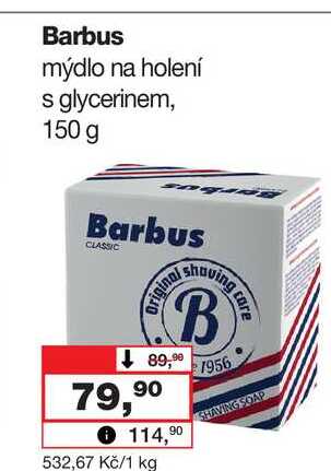 Barbus mýdlo na holení s glycerinem, 150 g