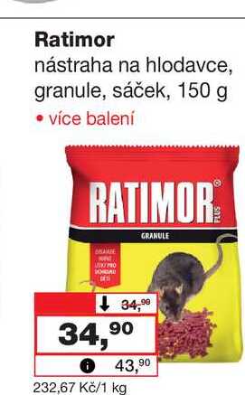 Ratimor nástraha na hlodavce, granule, sáček, 150 g