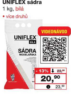 UNIFLEX sádra 1 kg, bílá 