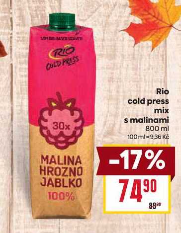 Rio cold press mix s malinami 800 ml 