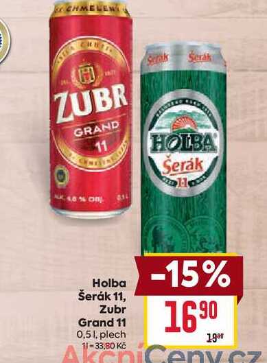 Holba Šerák 11, Zubr Grand 11 0,51, plech