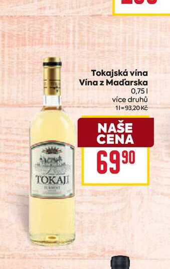 Tokajská vína Vína z Maďarska 0,75l