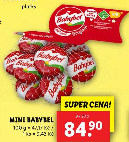 MINI BABYBEL, 9x 20 g