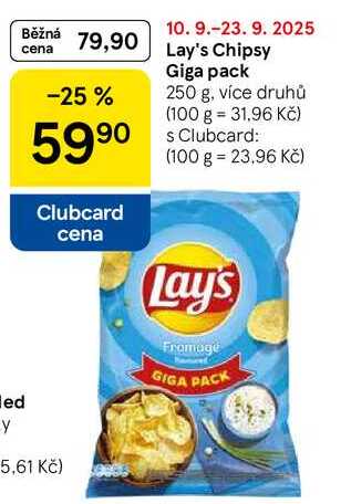 Lay's Chipsy Giga pack, 250 g, více druhů 