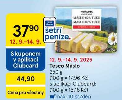 Tesco Máslo, 250 g  