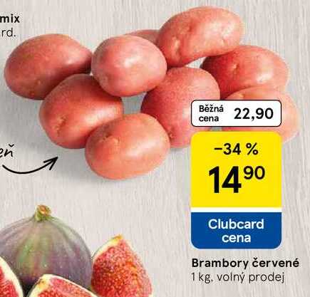 Brambory červené, 1 kg, volný prodej 