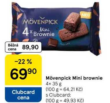 Mövenpick Mini brownie, 4× 35 g 
