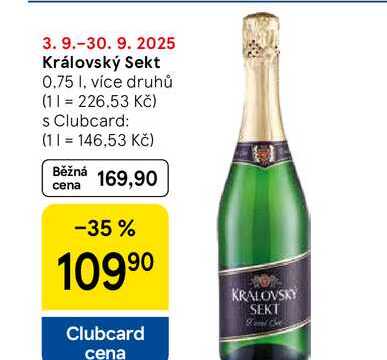 Královský Sekt, 0.75 I, více druhů  