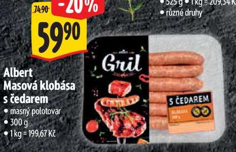 Albert Masová klobása s čedarem, 300 g