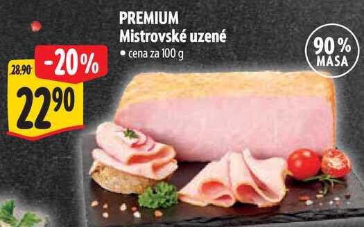 PREMIUM Mistrovské uzené, cena za 100 g