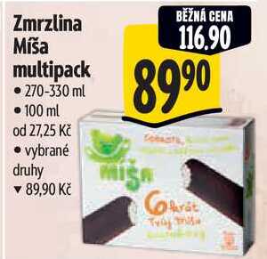 Zmrzlina Míša multipack, 270-330 ml 