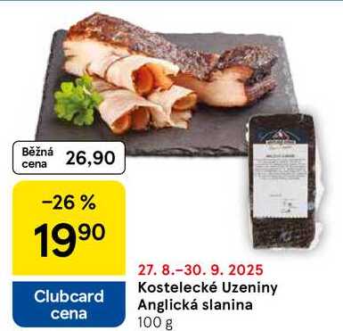 Kostelecké Uzeniny Anglická slanina, 100 g 