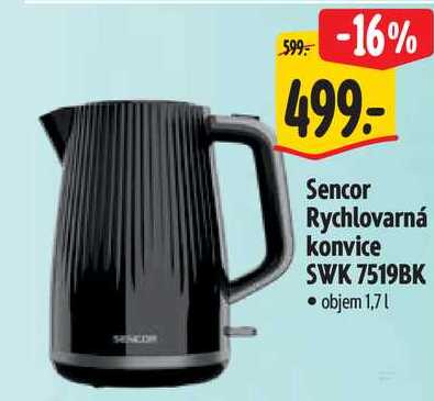 Sencor Rychlovarná konvice SWK 7519BK 